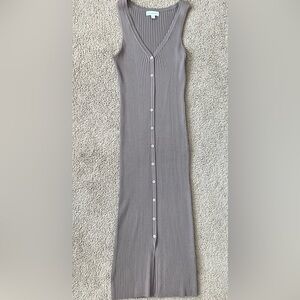 Calvin Klein Gray Sleeveless Ribbed Dress